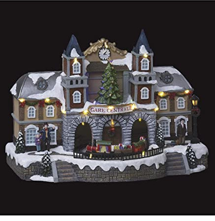 Feeric Lights et Christmas - Village de noël Gare Centrale animé/Musical 20 LED + transfo