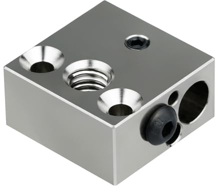 Updated High Temperature CR-10 Plated Copper Heater Block for MK8 Extruder Creality All Metal Hotend Ender 3s V2 Ender 3 pro Ender 5 Pro CR10 S4 S5 3D Printer (Copper)