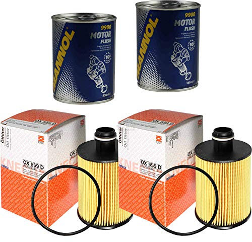 QR-Parts Set 85715178 9900 OX 559D 2x Original MAHLE/KNECHT Ölfilter + SCT Motor Flush Motorspülung