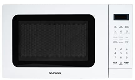 DAEWOO Forno a microonde digitale bianco, 20 litri, indicatore LED con timer digitale, 700 W, 11 livelli di potenza, impostazioni per cottura automatica, scongelamento e scongelamento rapido