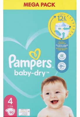 PAMPERS Mullwindeln Mega-Größe 4+, 90 Wickel