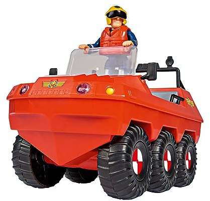 Simba Toys Sam Le Pompier Amphibie Hydrus 109252576038 3 Ans 20 cm 6 Roues motrices avec Personnage articulé de Sam