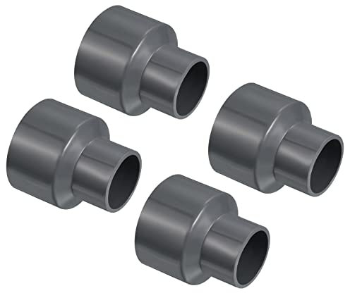 PATIKIL PVC Réducteur Tuyau Raccord 50x32mm, 3 Paquet Droit Couplage Adaptateur Connecteur, Gris