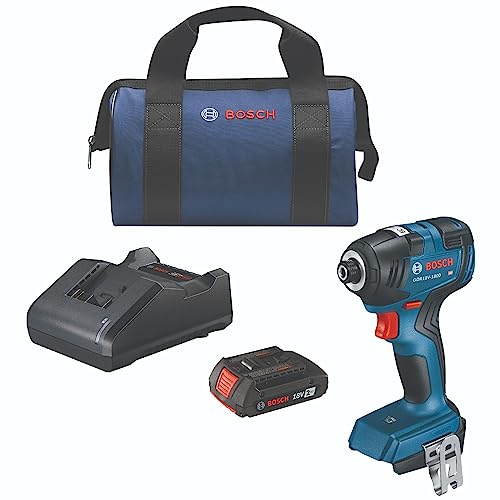 BOSCH GDR18V-1800B12 18V Brushless 1/4 In. Hex Impact Driver Kit with (1) 2.0 Ah SlimPack Battery