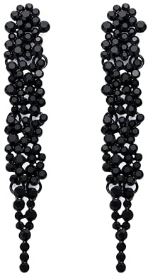 EVER FAITH Boucles d'oreilles pendantes avec strass en cristal pour banquet - Pour femme - Pour bal de promo, mariage, mariée, 9 cm x 1.5 cm, Cristal, Pas de pierre précieuse