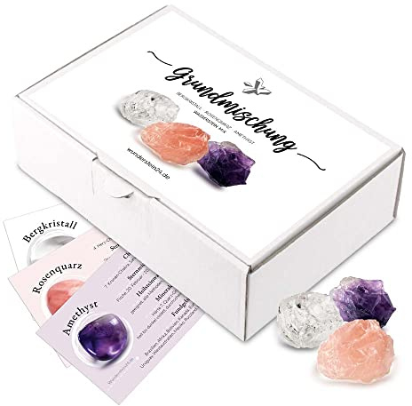 Wunderstein24 Wassersteine Geschenkset – Grundmischung | Basis-Set – Das ideale Geschenkset für alle Edelsteinliebhaber – Edelsteine, Schätze der Natur