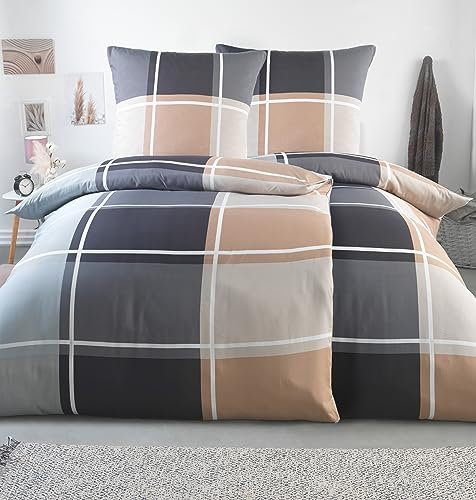 MALIKA Bettwäsche 135x200 4 teilig | ÖkoTex Zertifiziert & für Allergiker geeignet | Bettwäsche Set mit je 2 Bettbezügen 135 x 200 & Kissenbezügen 80x80 | Design 1, Größe:2X 135x200 + 2X 80x80 cm