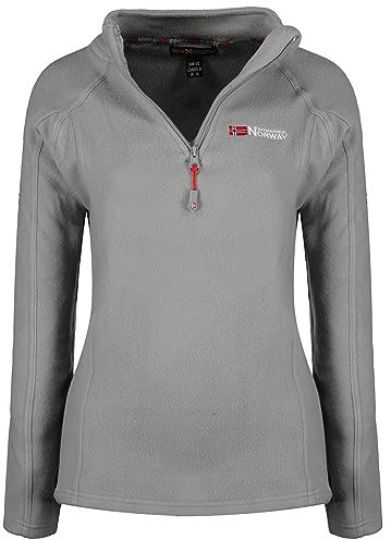 Geographical Norway Tug HZ Lady - Fleecejacke Damen Frauen Warm Schließen Zip - Jacke Fleece Herbst Winter Frühling Warm Frauen - Long Sleeve Pullover Weich Komfort Outdoor (Hellgrau XL)