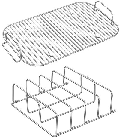 KEESHA OG800 Smoke Rack & OG900 Rib Rack for Ninja Woodfire OG800 OG900 Series, Replacement for Ninja Original Part Number XSKRSTRKXL XSKRACKXL, Non-Stick Racks for Ninja Woodfire Grills