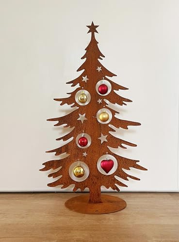 Tannenbaum zum Dekorieren 70cm Tanne Weihnachtsbaum Christbaum Edelrost Gartendeko Rost Weihnachtsdeko Metall Rostfigur Outdoor Weihnachtsschmuck