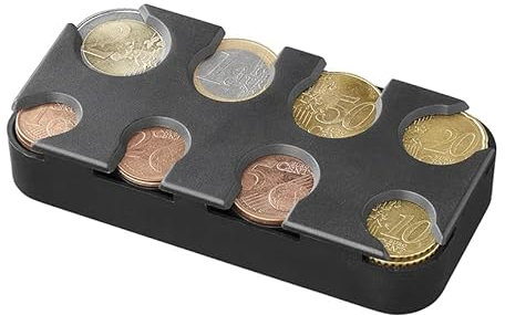 Set Euro Münzhalter Münzsortierer Münzsammler Münzspender Münzbox, 8 Fächer von 1 Cent bis 2 Euro (1 Stück)