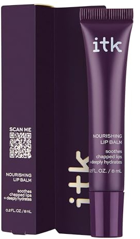 ITK Nourishing Lip Balm - Hydrate Dry, Chapped Lips with Shea Butter + Coconut Oil + Vitamin E - Moisturizes + Soothes Chapped Lips - Glossy, Fragrance Free, Clear, 0.2 Oz