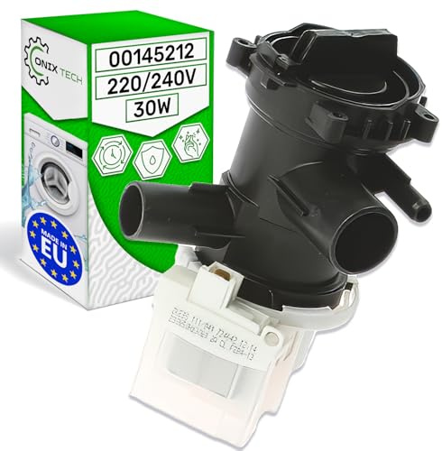 Laugenpumpe für Waschmaschine 30W 00145212 145212 für Bosch für Siemens | iQ100 iQ300 iQ500 Avantixx Extraklasse Classixx VarioPerfect - Garantie 5 Jahre - MADE IN EU - ONIX TECH