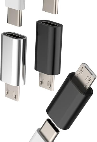 Type C female to Micro USB male Adapter(3 pack) USB C Charging power cable Converter Android micro-usb Data Transfer Cord Connector compatible for Samsung Galaxy S6 S7 edge+ S7Active note5 A11