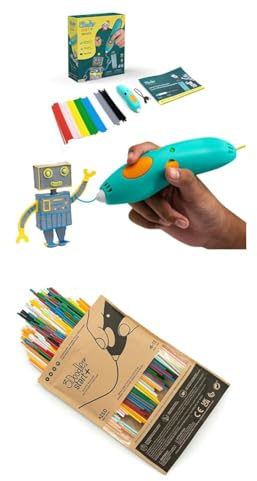 3Doodler Start+ Essentials + 250 Ricariche Filament – Bundle Penna per Stampa 3D Bambini con Colori Assortiti, Strumento Creativo STEM per Uso a Casa, Set Artistico per Ragazzi e Ragazze da 6 Anni in