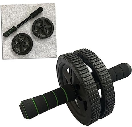 BESPORTBLE Doppelrädiger Bauchtrainer-roller Mit Rutschfesten Schwammgriffen Übungsrad Für Workout-fitness Bauchmuskel-roller Zum Aufbau Und Straffen Schwarz