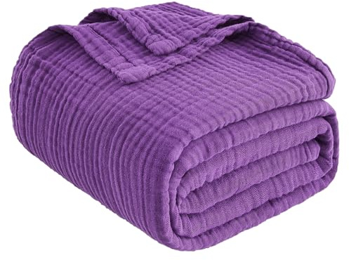 EMME Musselin-Decke 150x200 Baumwolle Oeko-TEX Erwachsene Tagesdecke
