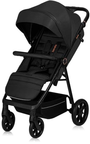 LIONELO MIRA Buggy bis zu 22 kg von 6 Monaten bis 4 Jahren Schwenkbare 360° Räder Volle Stoßdämpfung Verstellbare Rückenlehne und höhenverstellbares Verdeck XXL UPF50+ Großer Korb bis zu 3 kg