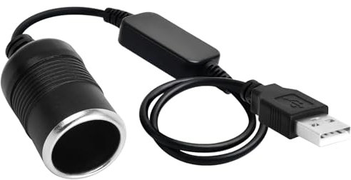 Convertitore a Presa Accendisigari per Auto da 5V, USB Maschio a 12V Femmina Connettore Cavo da 30cm Adattatore per Accendisigari USB per Auto e Altri Aispositivi Elettronici Dash Camera Registratore
