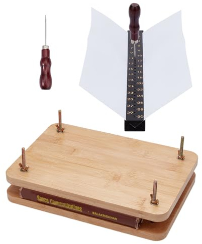 OLYCRAFT 3Pcs Book Press Tools Kit 29.5x20cm Wood Bookbinding Guide Tool | Wood 3-Layer Bookbinding, Punching Guide Steel Needle, Handmade Bookbinding Tool, for Paper Bookbinding Journal Craft Project