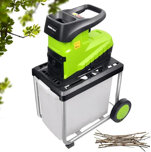 Trituratore elettrico da giardino resistente e cippatrice per legno, 5000 giri/min, 2800 W, per una pulizia efficiente del cortile e compostaggio, taglia fino a 4,5 cm di diametro