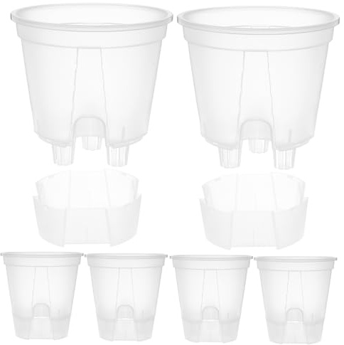 Macetas Transparentes para Orquídeas con Drenaje Automático 6 Piezas