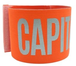 Bandeau de capitaine de football adulte professionnel bandeau capitaine de football élastique réglable avec déchirure et sangle pour le bras pour adultes Sport Rugby Équipe Made in Italy (Orange Fluo)