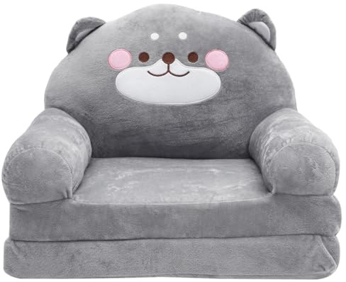 EXHUMKY Asiento De Felpa para NiñOs Sofá Plegable Infantil con Forma De Elefante SillóN para BebéS 19.7X15.4X13.8 Pulgadas para Sala De Estar Y Guardería