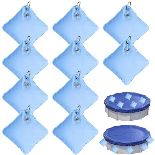 HUIKUANGEU Poolabdeckung Gewichte Wassersack,10 Stück Pool-Wasserbeutel,Pool Beschwerungssack,Winter Pool Abdeckplane Beschwerungssack,Hängetasche für Schwimmbadabdeckungen,für Poolabdeckung