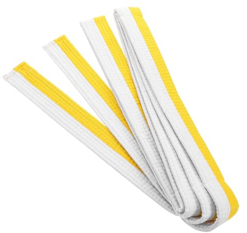 Healeved Ceinture de Judo Blanche et Jaune 280 CM pour Arts Martiaux Ceinture D’Uniforme de Karaté Taekwondo Hapkido et Boxe Polyvalente pour Passage de Grade