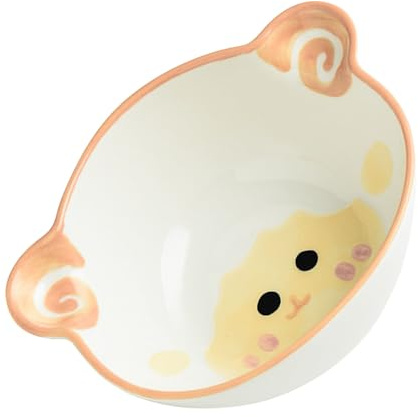 Phefop Barnskål, Keramisk Tecknad Djurformad Risskål, Söt Design för Soppa, Flingor, Glass, Perfekt för Barn (Lilla Lamm)