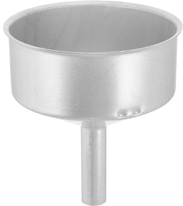 Entonnoir pour Cafetière Moka en Aluminium Argenté, Transfert Liquide | Camping, Activités Extérieures, Laboratoire, Entretien Facile, Finition Rétro, Allure Classique, Usage Quotidien
