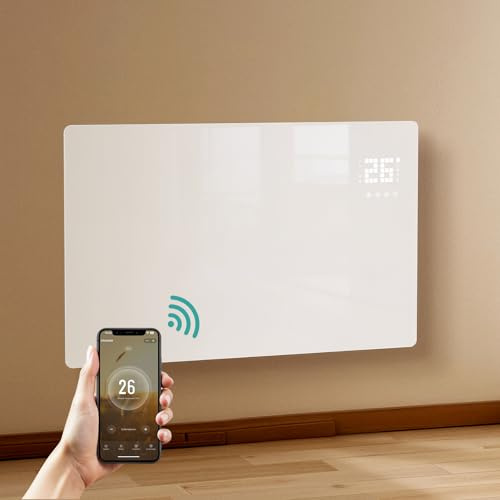 EMKE Smart Elektroheizung 2000 W, Konvektor Heizung mit WLAN & App-Steuerung, Elektro Heizkörper Energiesparend Standgerät oder Wandmontag Weiß