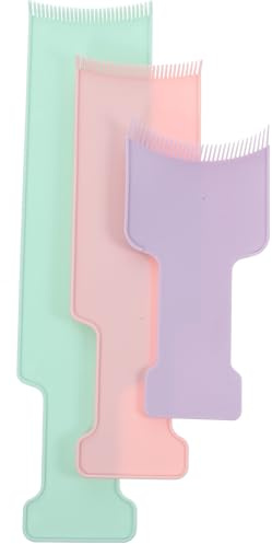 KAILIKETIY Tabla para Teñir Cabello 3 Piezas Pinceles para Mechas, Paleta para Aplicar Tinte, Colores Morado, Rosa y Verde, Herramientas Profesionales para Salón y Uso Doméstico, Suministros