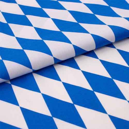 Traditionelle Stoff Meterware Bayernraute Weiß-Blau aus Reiner Baumwolle – Vielseitig Einsetzbar für Dekoration und Heimtextilien, 140 cm Breite (Bayernflagge, Tischdecke, Vorhang)