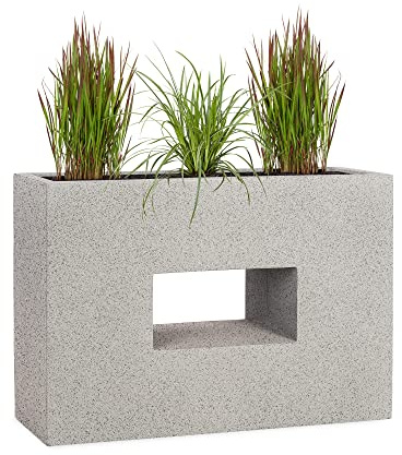 Pflanzwerk® Pflanzkübel Vista Granit Grau 52x75x27cm *Frostbeständiger Blumenkübel* *UV-Schutz* *Qualitätsware*