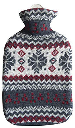 2,0 Liter Sänger Gummi-Wärmflasche mit Bezug  Flocke