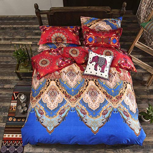 Stillshine Boho Betten Set, modernes Elegantes 4 Stück Bohemian Exotic Style Lightweight Microfiber Bettwäsche-Set Bettwäsche Set, King Size, 220x240CM, Style #11