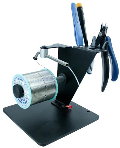 WETEC ESD-Lötzinnabroller (Lötzinnabroller Lötdrahtabroller Drahtabroller Zinnabroller Abroller) geeignet für: Rollen bis 2,0 mm/Innen-Ø: >11 mm, stabile Metallkonstruktion