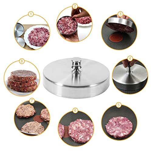 Stainless Steel Stuffed Burger Press Aluminum Hamburger Patty Maker Perfect Hamburger Mold Ideal for BBQ,Essential Kitchen & Grilling Accessories