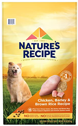 Nature′s Recipe Chicken, Barley & Brown Rice Recipe Dry Dog Food, 24 lb. Bag