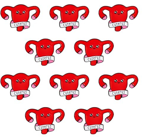 WANDIC Emaille-Broschen in Mutterleib-Form, Uterus Ovara, weibliche Frau, Organ, medizinisches Symbol, Brosche, Schmuck, Geschenk für Krankenschwestern, Ärzte, Feministen, Dekoration