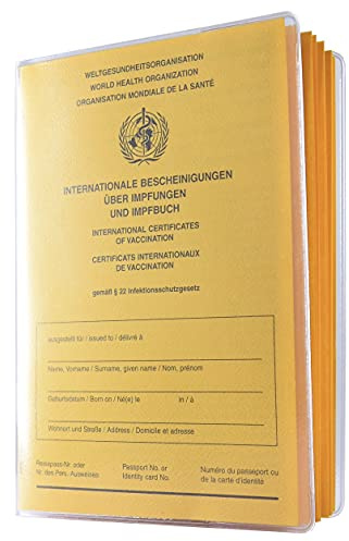 orgaexpert Impfpass Schutzhülle 155 x 110mm für Alten Impfausweis - Made in Germany - dokumentenecht - transparent mit Buchrücken Impfbuch Hülle Etui Umschlaghülle