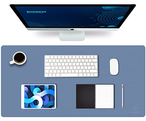 K KNODEL Tappetino per Mouse, Tappetino Impermeabile per Scrivania, Tappetino di Scrivania in Pelle per Tastiera e Mouse, Protettore per Tappetino di Scrivania per Ufficio (Blu Lago, 80 x 40 cm)
