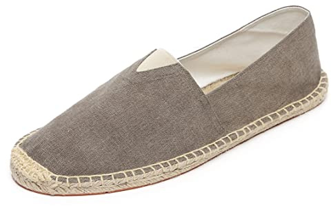 Altxic Espadrillas Piatte da Uomo Tela con Punta Chiusa e Slip on Marrone Puro 45 EU