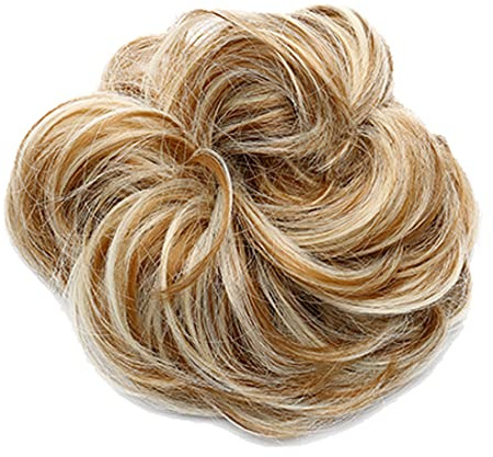 1 Stück Haarteil Mit Gummiband Groß Dutt Haarteil Gelockt Haargummi Mit Haaren Hochsteckfrisuren Haarverlängerung Messy Bun Haarteile für Damen Mädchen Pferdeschwanz