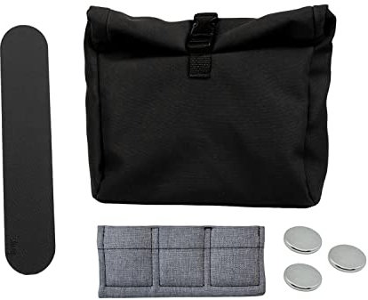 silwy® Magnet-Tasche M mit 3 herausnehmbaren Power-Magneten und inkl. Einer Metall-Leiste 25 cm in Black - Tragekraft bis zu 2,5 kg