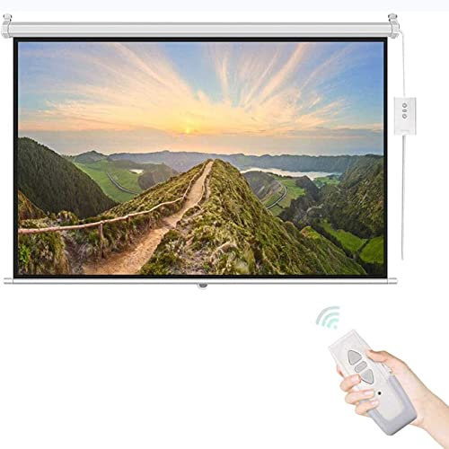 Pantalla de proyector motorizada, experimente el Cine en casa con Pantalla de proyección motorizada 3D Full HD de 60 - Montaje en Pared o Techo - con Control Remoto.
