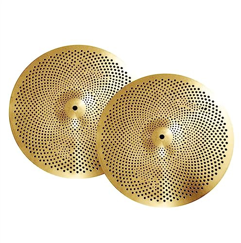 Gold Mute Cymbal 14 Pulgadas Hi-Hat Cymbal Instrumento De Percusión De Platillos De Bajo Volumen Accesorios para Instrumentos de percusión