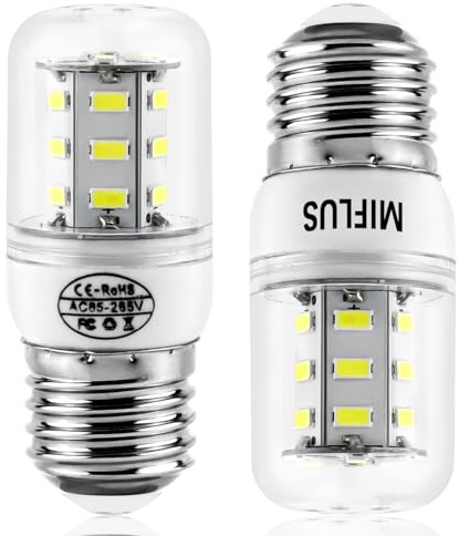 MIFLUS 5304511738 Appliance Li.GHT Bulb/Refrigerator Li.GHT Bulb/Light Bu.lb Kei D34l E26/E27 3.5W 5000K (85V-265V White Light) Refrigerator Led Light Bu.lb-2Packs